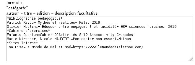 Comment formater la saisie des ressources